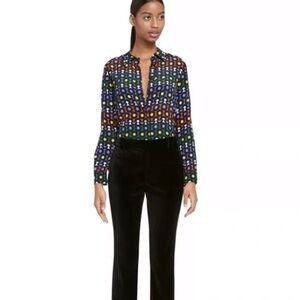 Alice + Olivia Willa‎ Color Placket Silk Blouse